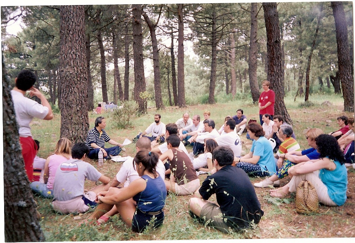Descanso y conversación tras la práctica